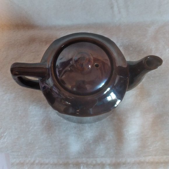 VINTAGE OCCUPIED JAPAN "REDWARE" Glazed Small Brown Ceramic Teapot/Lid - Picture 7 of 7